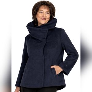 Nikki Jones Montréal Navy Funnel Neck Contemporary Jacket Sz M